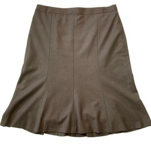 Ann Taylor Loft Heather Brown Trumpet Skirt size 4